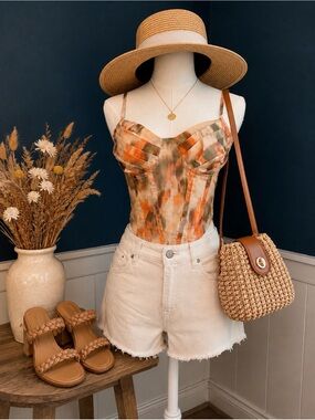 SHEIN MOD Tie Dye Bustier Corset Structure Cami Top Size M